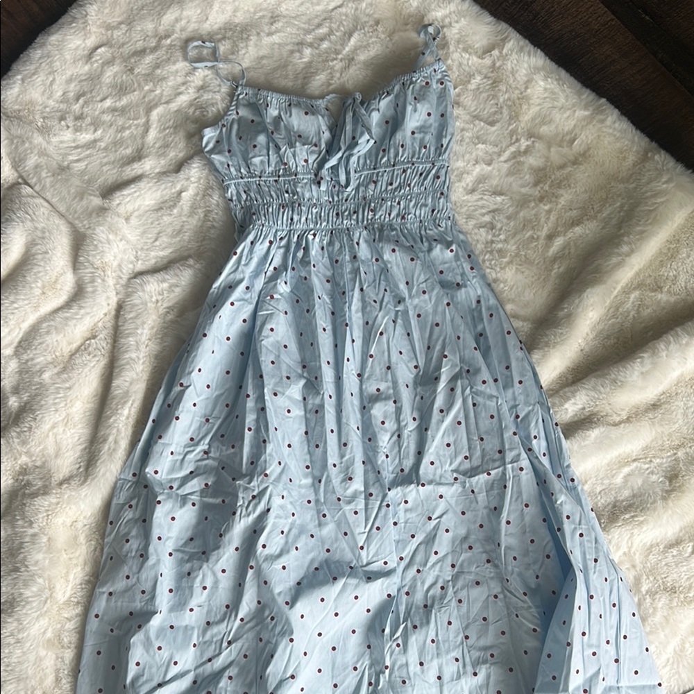Cider Blue Smocked Maxi Sundress Sleeveless